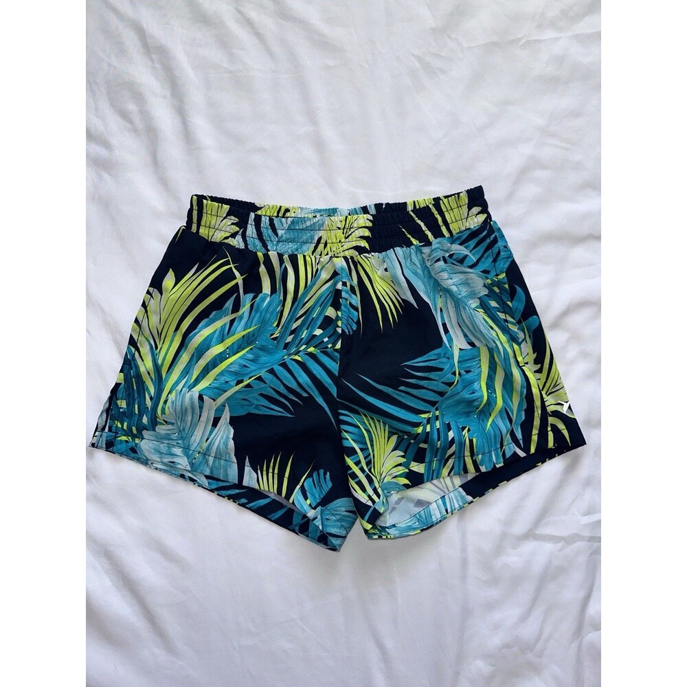Old Navy girls Active athletic jogger shorts -XL (14) blue, yellow, palm tree